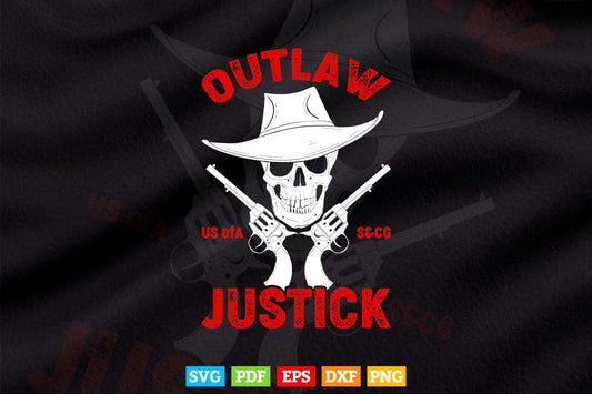 Justice with Skull and Pistols Police Svg Cricut Files.