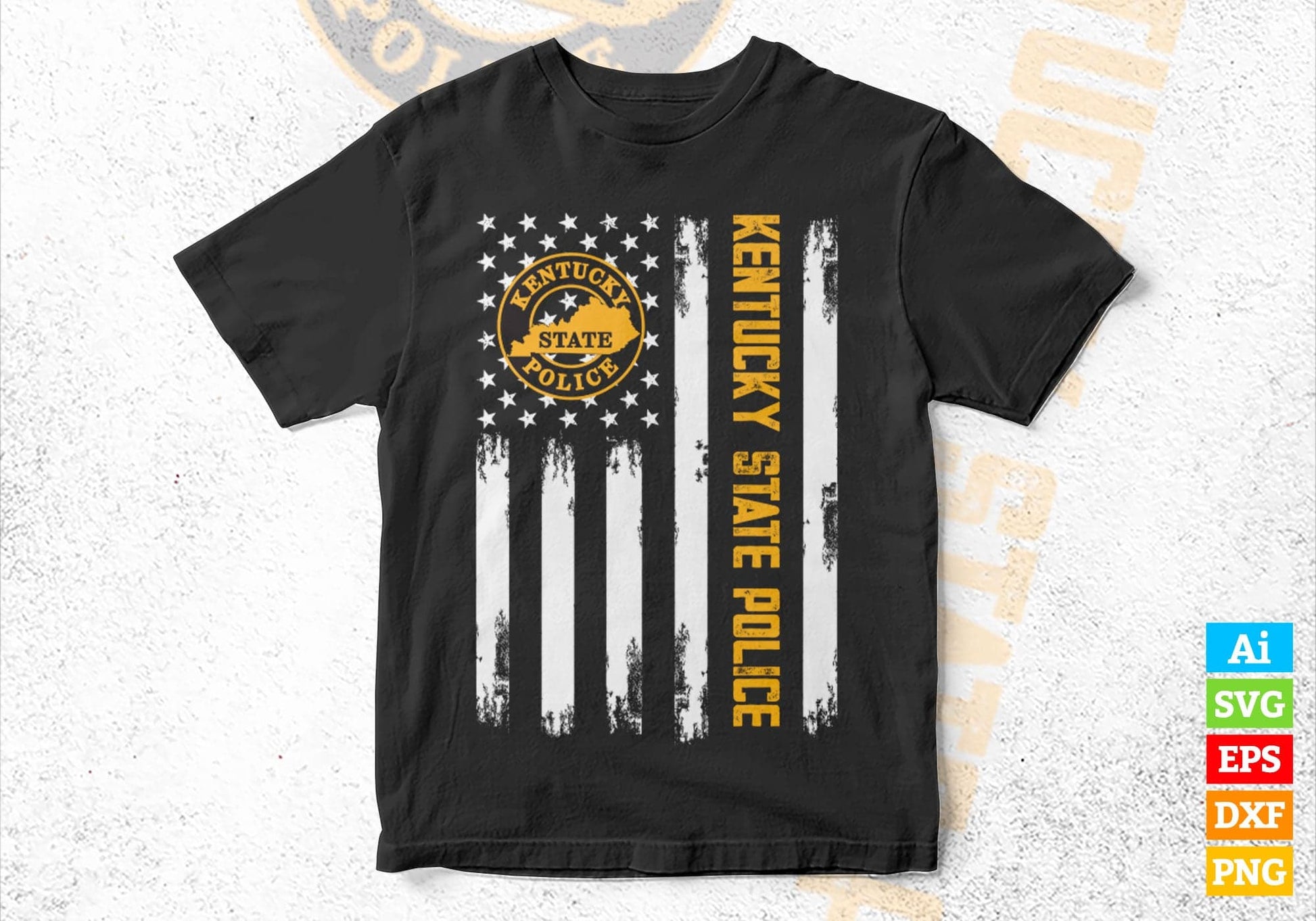 Kentucky State Police American Flag 4th July Gift Editable Vector T shirt Design in Ai Png Svg Files.