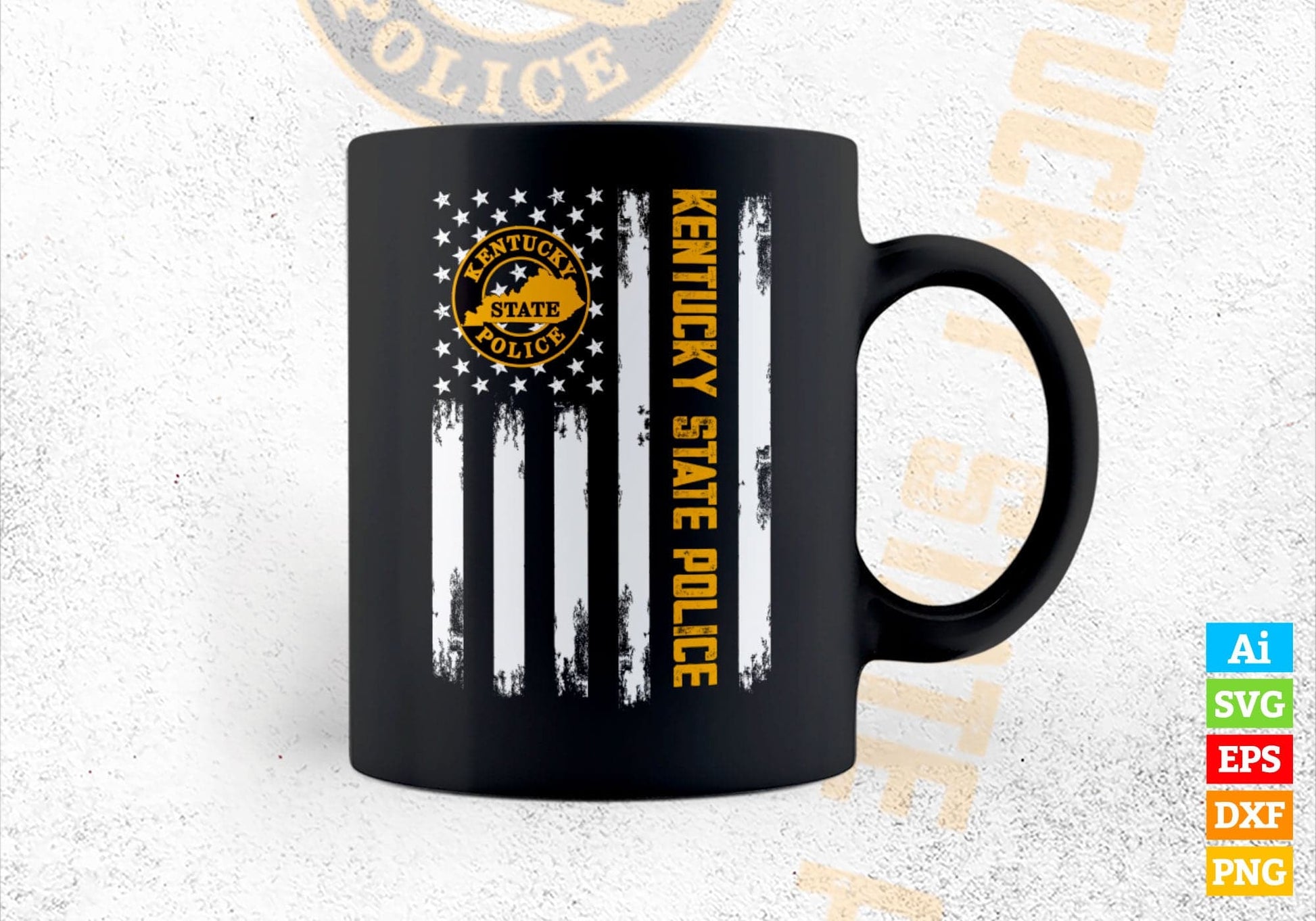 Kentucky State Police American Flag 4th July Gift Editable Vector T shirt Design in Ai Png Svg Files.