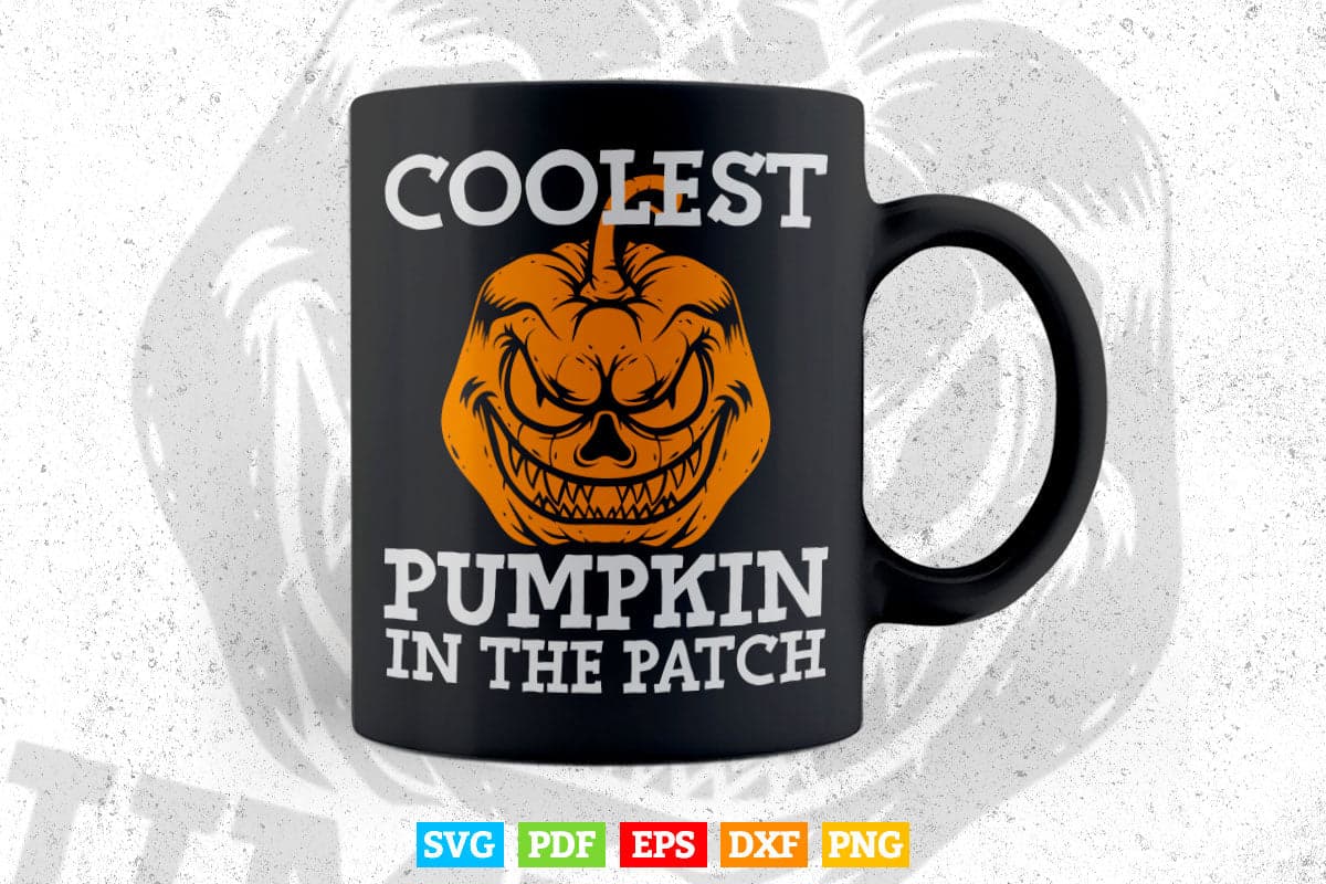 Kids Coolest Pumpkin In The Patch Halloween Svg Png Cut Files.