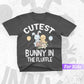 Kids Cutest Bunny In The Fluffle Easter Girls Kids Vector T shirt Design in Ai Png Svg Files.