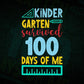 kindergarten Survived 100 Days Of Me Editable Vector T-shirt Design in Ai Svg Files