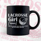 Lacrosse Girl Editable Vector T-shirt Design in Ai Svg Png Files