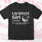 Lacrosse Girl Editable Vector T-shirt Design in Ai Svg Png Files