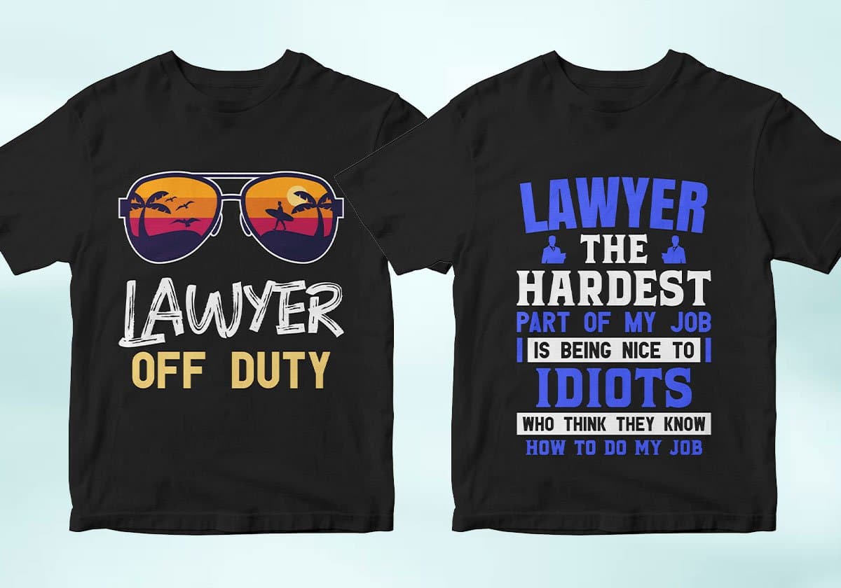 Lawyer 25 Editable T-shirt Designs Bundle
