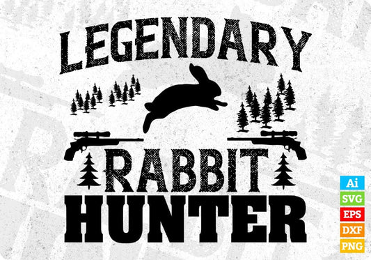 Legendary Rabbit Hunter T shirt Design In Svg Png Cutting Printable Files