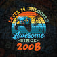 Level 14 Unlocked Awesome Since 2008 Video Gamer 14th Birthday Vintage Editable Vector T-shirt Design in Ai Svg Png Files