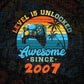 Level 15 Unlocked Awesome Since 2007 Video Gamer 15th Birthday Vintage Editable Vector T-shirt Design in Ai Svg Png Files