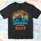 Level 15 Unlocked Awesome Since 2007 Video Gamer 15th Birthday Vintage Editable Vector T-shirt Design in Ai Svg Png Files