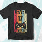 Level 17 Unlocked Official Teenager Video Gamer 17th Birthday Editable Vector T-shirt Designs Png Svg Files
