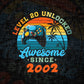 Level 20 Unlocked Awesome Since 2002 Video Gamer 20th Birthday Vintage Editable Vector T-shirt Design in Ai Svg Png Files