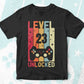 Level 23 Unlocked Video Gamer 23rd Birthday Editable Vector T-shirt Designs Png Svg Files