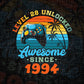 Level 28 Unlocked Awesome Since 1994 Video Gamer 28th Birthday Vintage Editable Vector T-shirt Design in Ai Svg Png Files