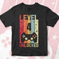 Level 4 Unlocked Video Gamer 4th Birthday Editable Vector T-shirt Designs Png Svg Files