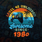 Level 42 Unlocked Awesome Since 1980 Video Gamer 42nd Birthday Vintage Editable Vector T-shirt Design in Ai Svg Png Files