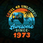 Level 49 Unlocked Awesome Since 1973 Video Gamer 49th Birthday Vintage Editable Vector T-shirt Design in Ai Svg Png Files
