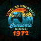 Level 50 Unlocked Awesome Since 1972 Video Gamer 50th Birthday Vintage Editable Vector T-shirt Design in Ai Svg Png Files
