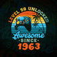 Level 59 Unlocked Awesome Since 1963 Video Gamer 59th Birthday Vintage Editable Vector T-shirt Design in Ai Svg Png Files