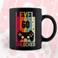 Level 60 Unlocked Video Gamer 60th Birthday Editable Vector T-shirt Designs Png Svg Files