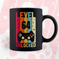 Level 64 Unlocked Video Gamer 64th Birthday Editable Vector T-shirt Designs Png Svg Files