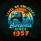 Level 65 Unlocked Awesome Since 1957 Video Gamer 65th Birthday Vintage Editable Vector T-shirt Design in Ai Svg Png Files