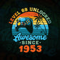 Level 69 Unlocked Awesome Since 1953 Video Gamer 69th Birthday Vintage Editable Vector T-shirt Design in Ai Svg Png Files
