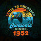 Level 70 Unlocked Awesome Since 1952 Video Gamer 70th Birthday Vintage Editable Vector T-shirt Design in Ai Svg Png Files