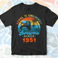 Level 71 Unlocked Awesome Since 1951 Video Gamer 71th Birthday Vintage Editable Vector T-shirt Design in Ai Svg Png Files
