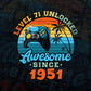 Level 71 Unlocked Awesome Since 1951 Video Gamer 71th Birthday Vintage Editable Vector T-shirt Design in Ai Svg Png Files