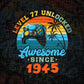 Level 77 Unlocked Awesome Since 1945 Video Gamer 77th Birthday Vintage Editable Vector T-shirt Design in Ai Svg Png Files