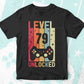 Level 79 Unlocked Video Gamer 79th Birthday Editable Vector T-shirt Designs Png Svg Files