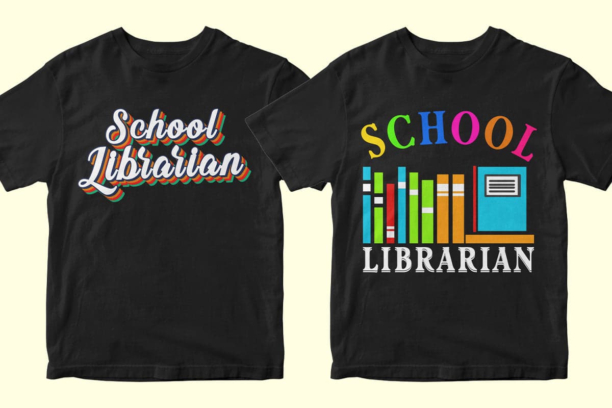 Librarian 50 Editable T-shirt Designs Bundle Part 1