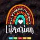 Librarian Boho Rainbow Leopard Back To School Svg Png Cut Files.