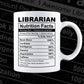Librarian Nutrition Facts Editable Vector T shirt Design In Svg Png Printable Files