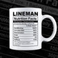 Lineman Nutrition Facts Editable Vector T shirt Design In Svg Png Printable Files