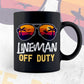 Lineman Off Duty With Sunglass Funny Summer Gift Editable Vector T-shirt Designs Png Svg Files