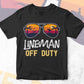 Lineman Off Duty With Sunglass Funny Summer Gift Editable Vector T-shirt Designs Png Svg Files
