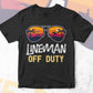 Lineman Off Duty With Sunglass Funny Summer Gift Editable Vector T-shirt Designs Png Svg Files