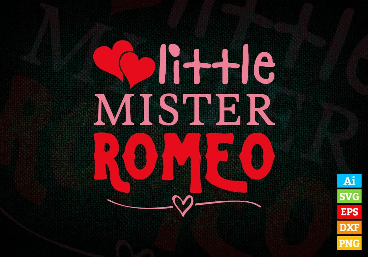 Little Member Romeo Valentine's Day Editable Vector T-shirt Design in Ai Svg Png Files