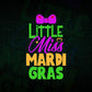 Little Miss Mardi Gras Costume Editable Vector T-shirt Design in Ai Svg Png Files