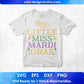 Little Miss Mardi Gras Editable T shirt Design In Ai Svg Printable Files