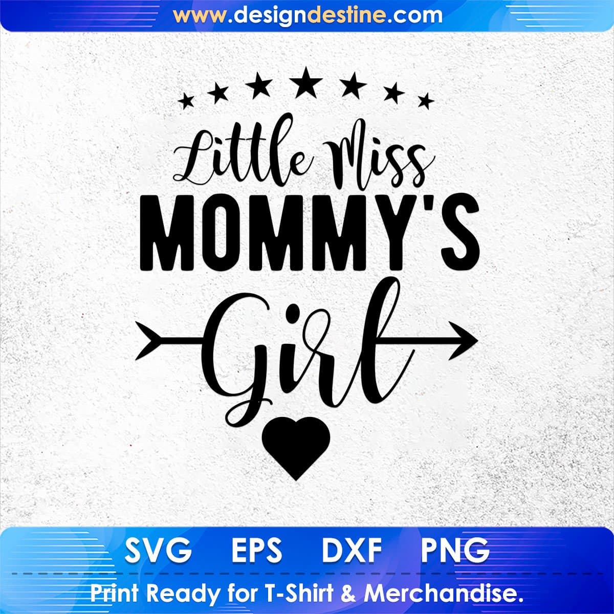 Little Miss Mommy's Girl Mother's Day T shirt Design In Png Svg Cutting Printable Files