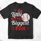 Little Sister Biggest Fan Baseball Editable Vector T-shirt Design in Ai Svg Png Files