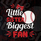 Little Sister Biggest Fan Baseball Editable Vector T-shirt Design in Ai Svg Png Files