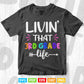 Livin' That 3RD grade Life back to School Vector T shirt Design Png Svg Cut Files