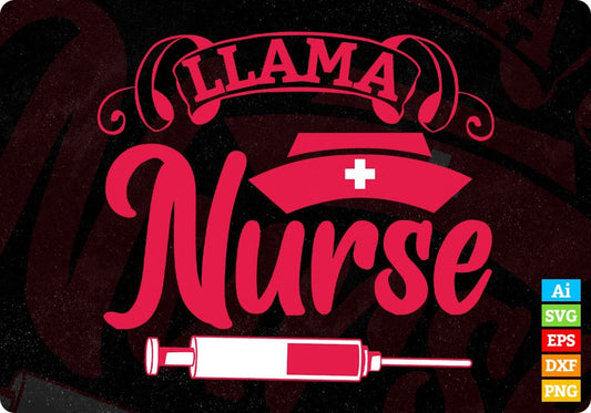 Llama Nurse T shirt Design In Svg Png Cutting Printable Files