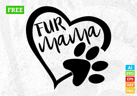Love Fur Mama Valentine's Day T shirt Design In Svg Png Cutting Printable Files