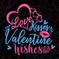 Love Kisses Valentine Wishes T shirt Design In Svg Png Cutting Printable Files