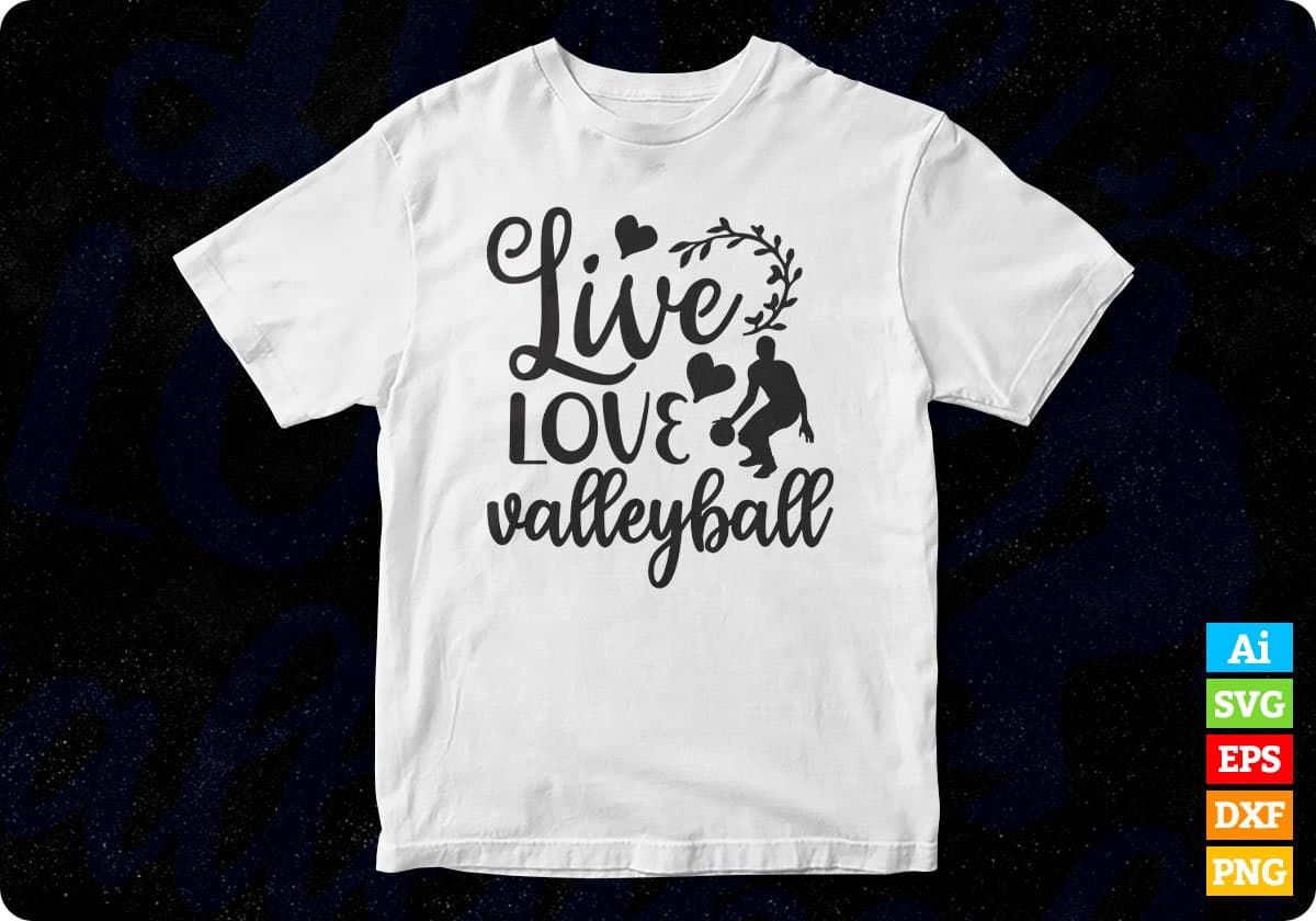 Love Love Volleyball T shirt Design In Png Svg Cutting Printable Files