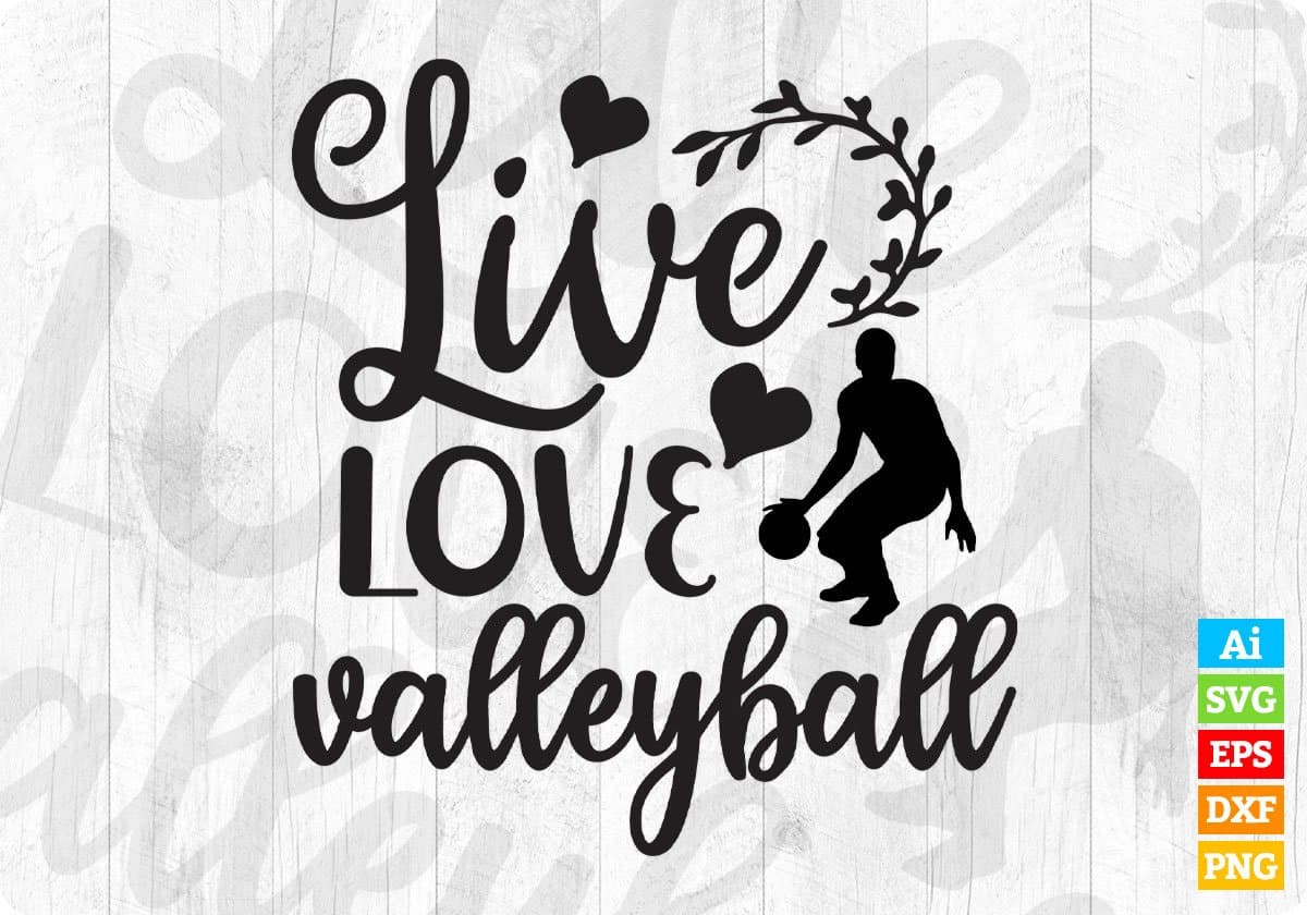 Love Love Volleyball T shirt Design In Png Svg Cutting Printable Files